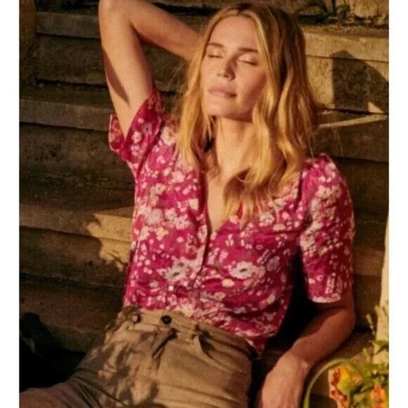 Sezane Tops - Sezane Dira Blouse in Minorca